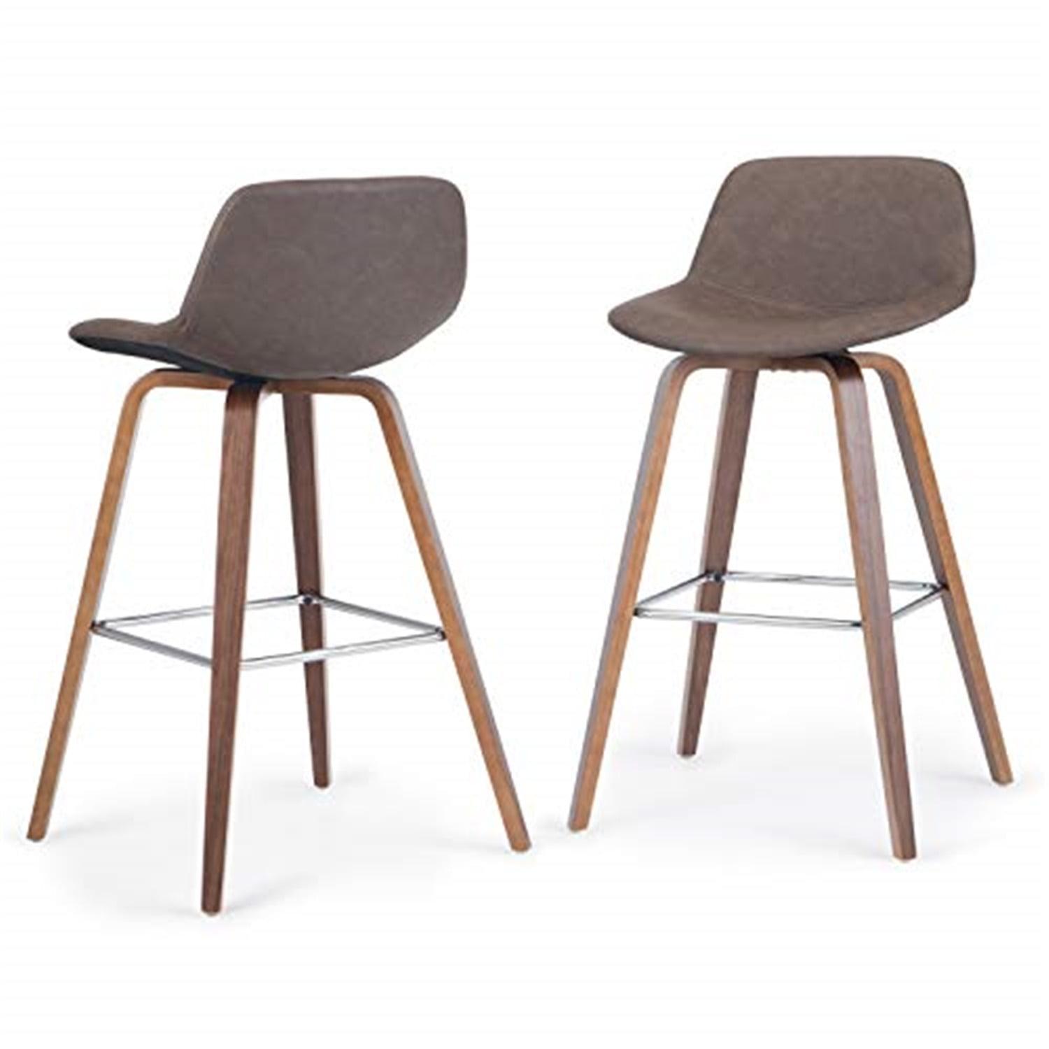 Randolph Distressed Chocolate Brown Faux Leather Counter Stools, Set of 2