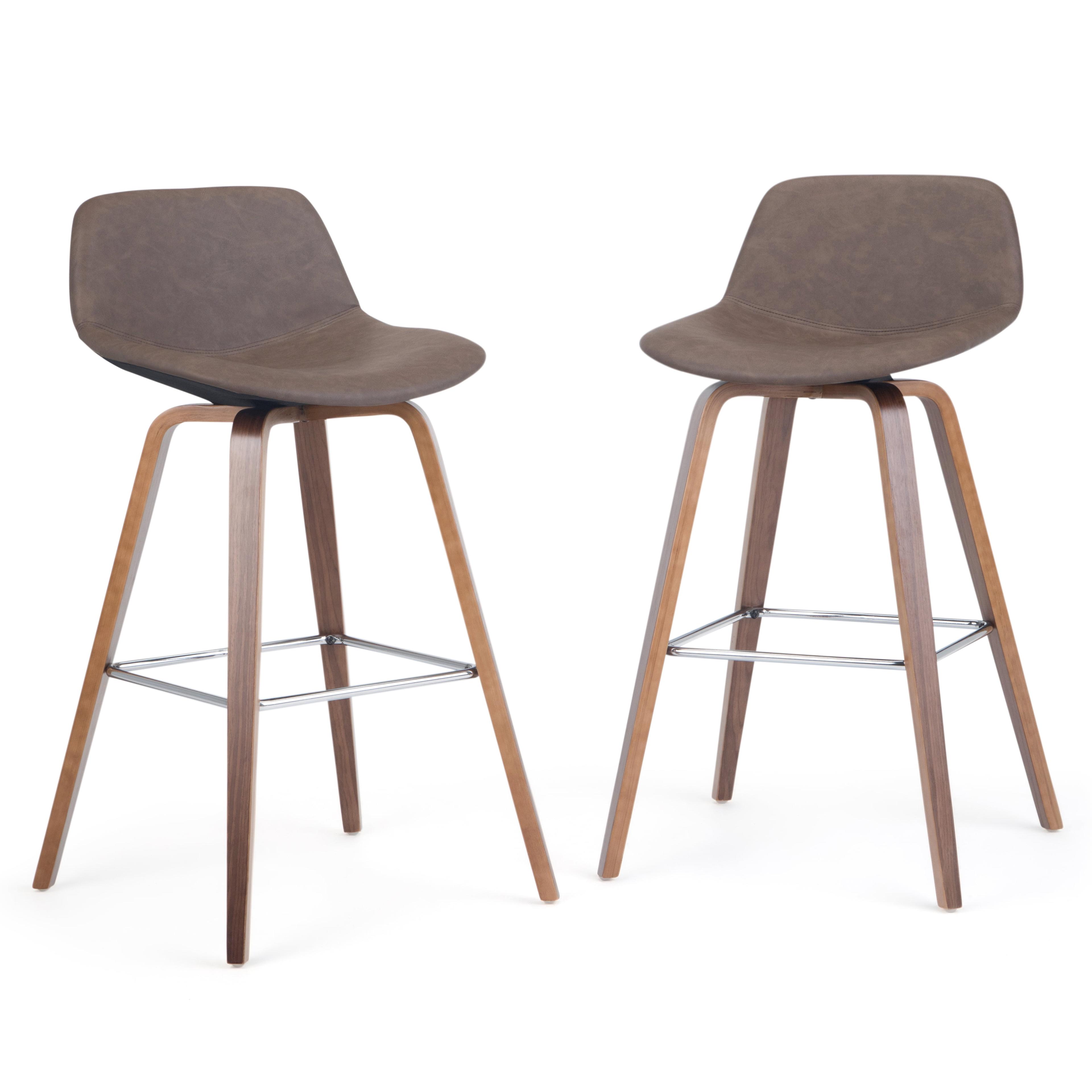 Randolph Distressed Chocolate Brown Faux Leather Counter Stools, Set of 2