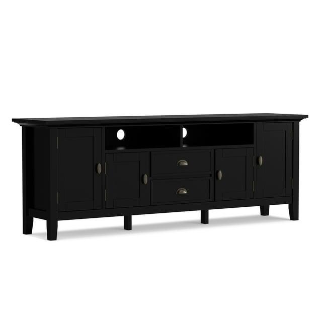 Simpli Home Redmond 72"W Solid Wood TV Stand for TVs up to 80" with Storage Cabinets