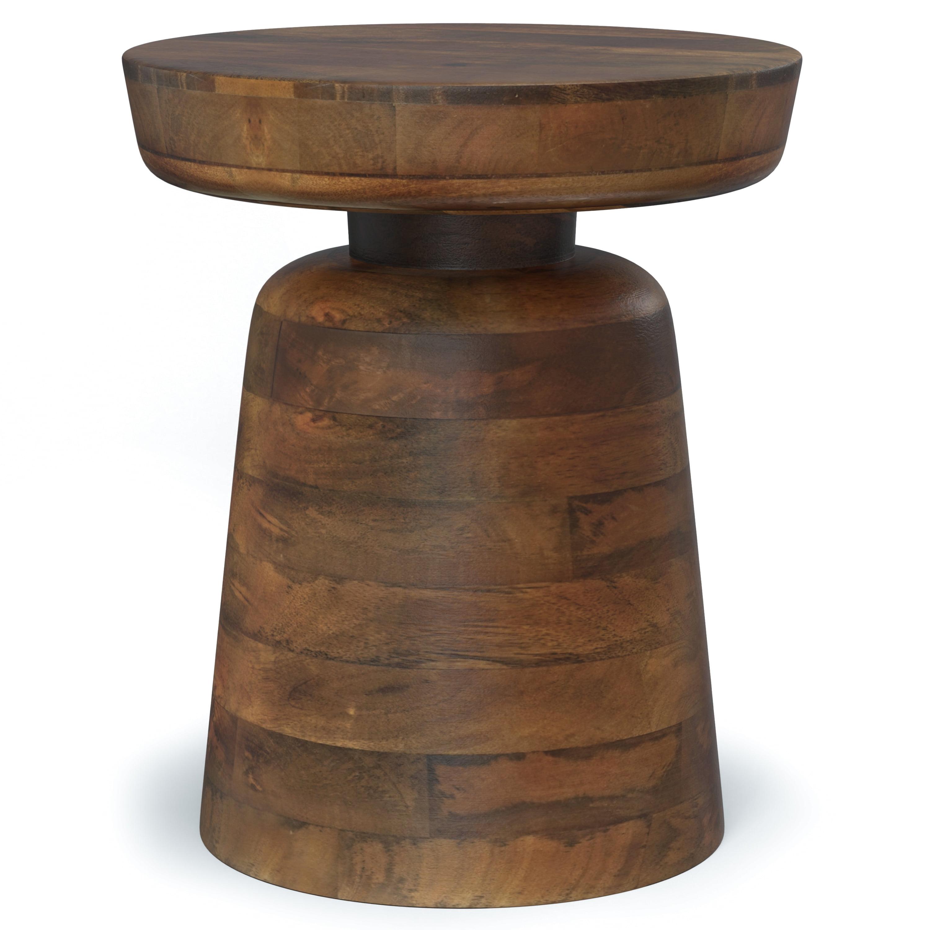 Robbie Walnut Brown Solid Mango Wood Accent Table