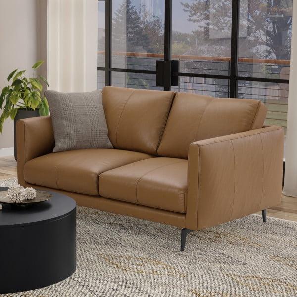 Simpli Home Stevens Leather Sofa