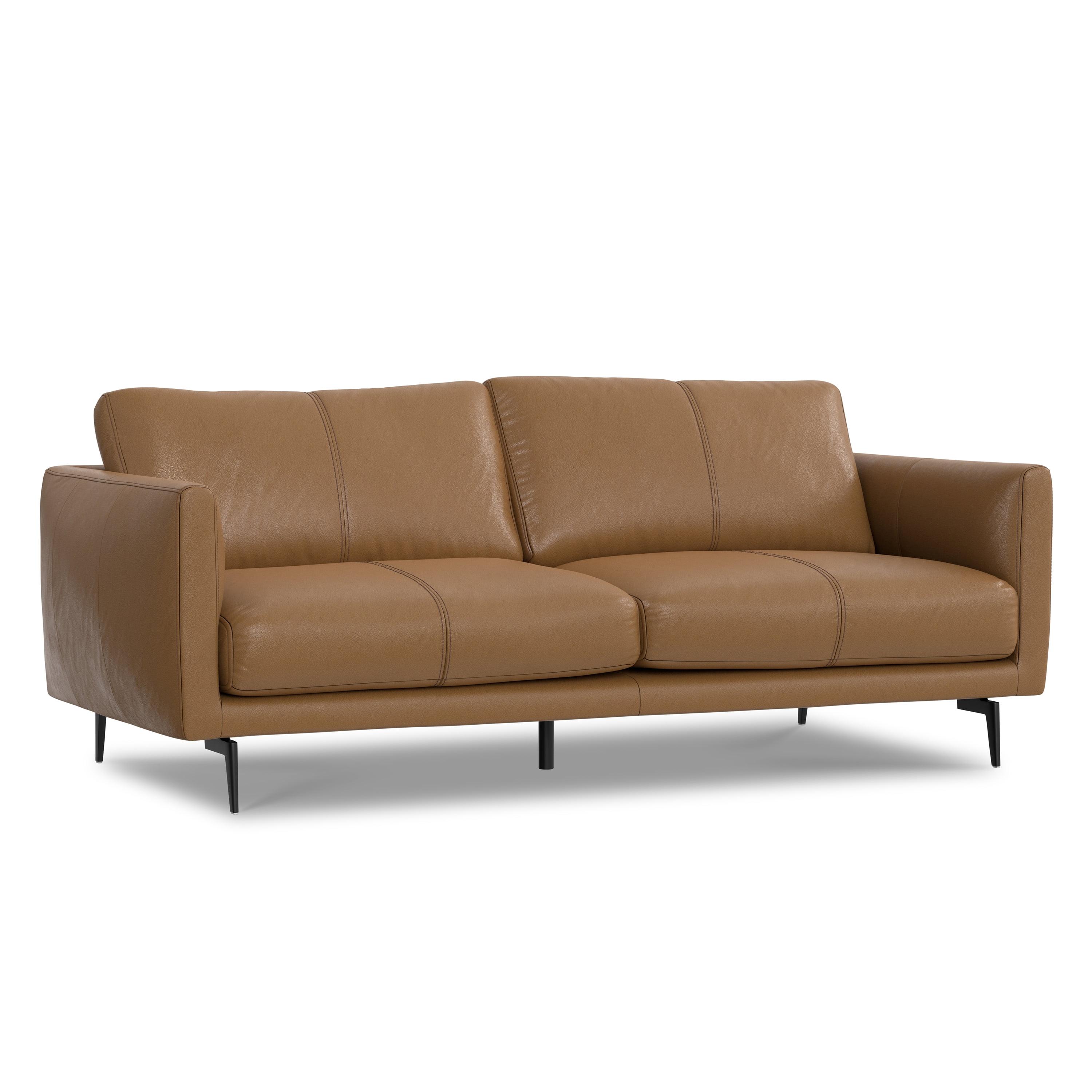 Simpli Home Stevens Leather Sofa