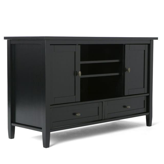 Simpli Home Warm Shaker 47"W Solid Wood TV Stand for TVs up to 55" with 2 Storage Cabinets and 2 Drawers