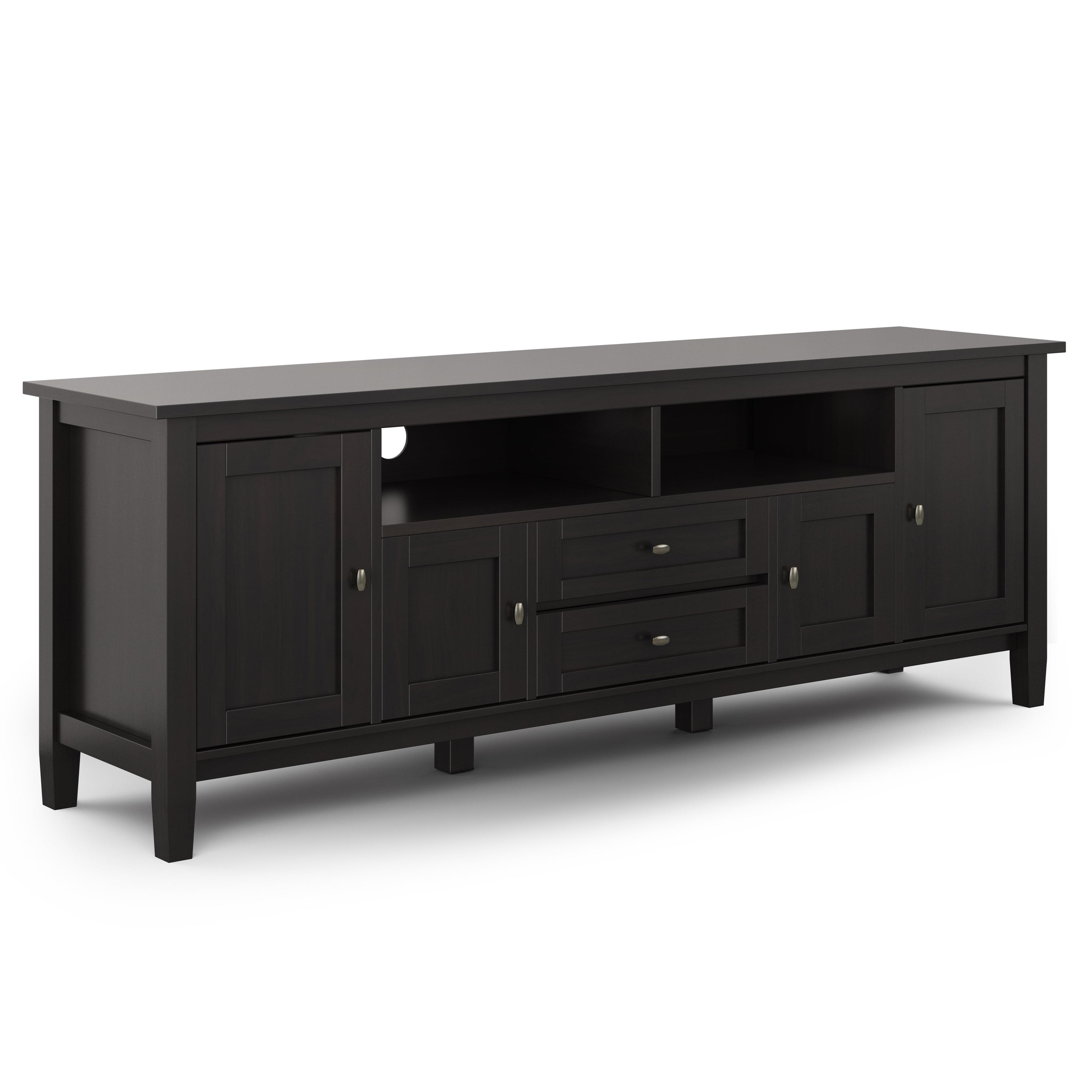 Warm Shaker 72" Solid Wood TV Stand in Hickory Brown