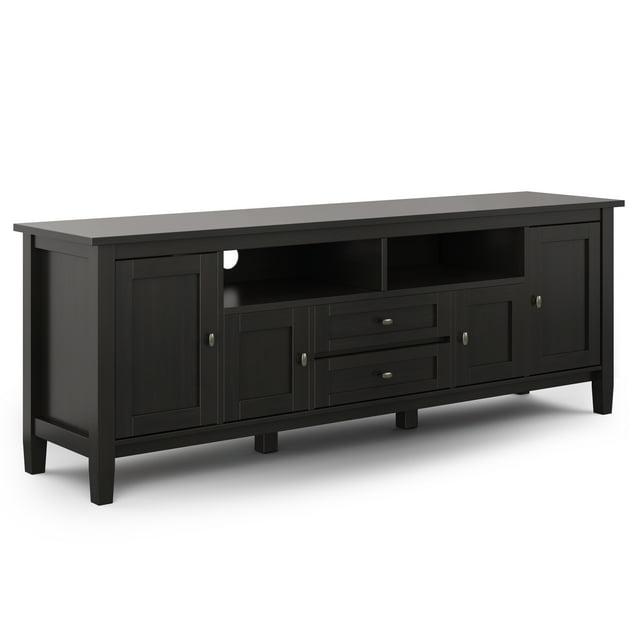 Simpli Home Warm Shaker 72"W Solid Wood TV Stand for TVs up to 80" with 4 Storage Cabinets and 2 Drawers