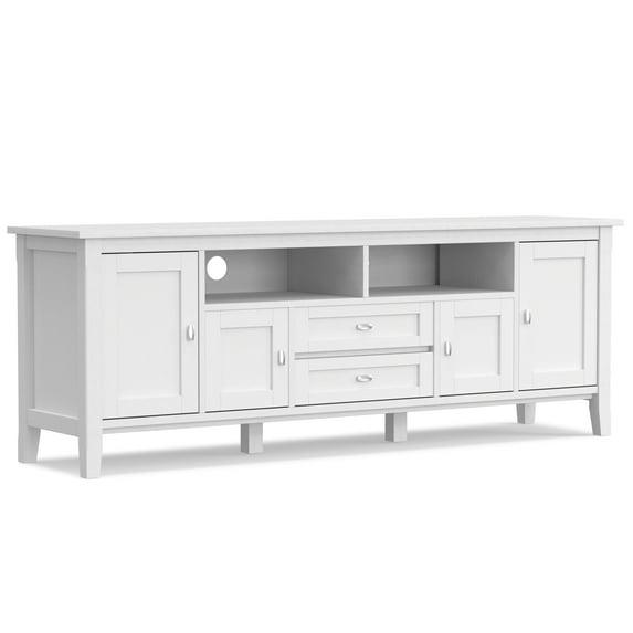 Simpli Home Warm Shaker 72"W Solid Wood TV Stand for TVs up to 80" with 4 Storage Cabinets and 2 Drawers