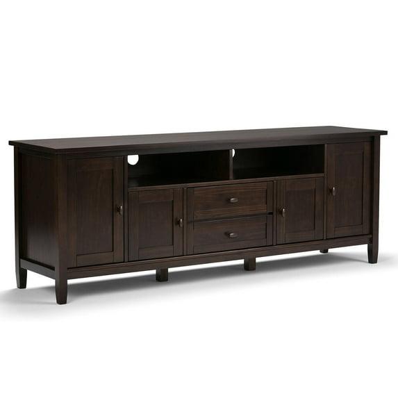 Simpli Home Warm Shaker 72"W Solid Wood TV Stand for TVs up to 80" with 4 Storage Cabinets and 2 Drawers