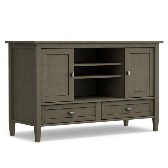 Simpli Home Warm Shaker 47"W Solid Wood TV Stand for TVs up to 55" with 2 Storage Cabinets and 2 Drawers