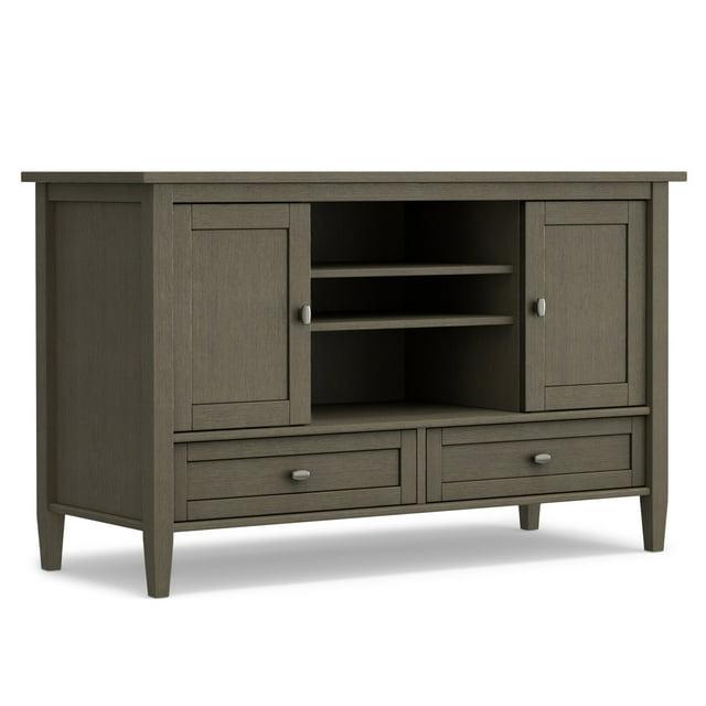 Simpli Home Warm Shaker 47"W Solid Wood TV Stand for TVs up to 55" with 2 Storage Cabinets and 2 Drawers