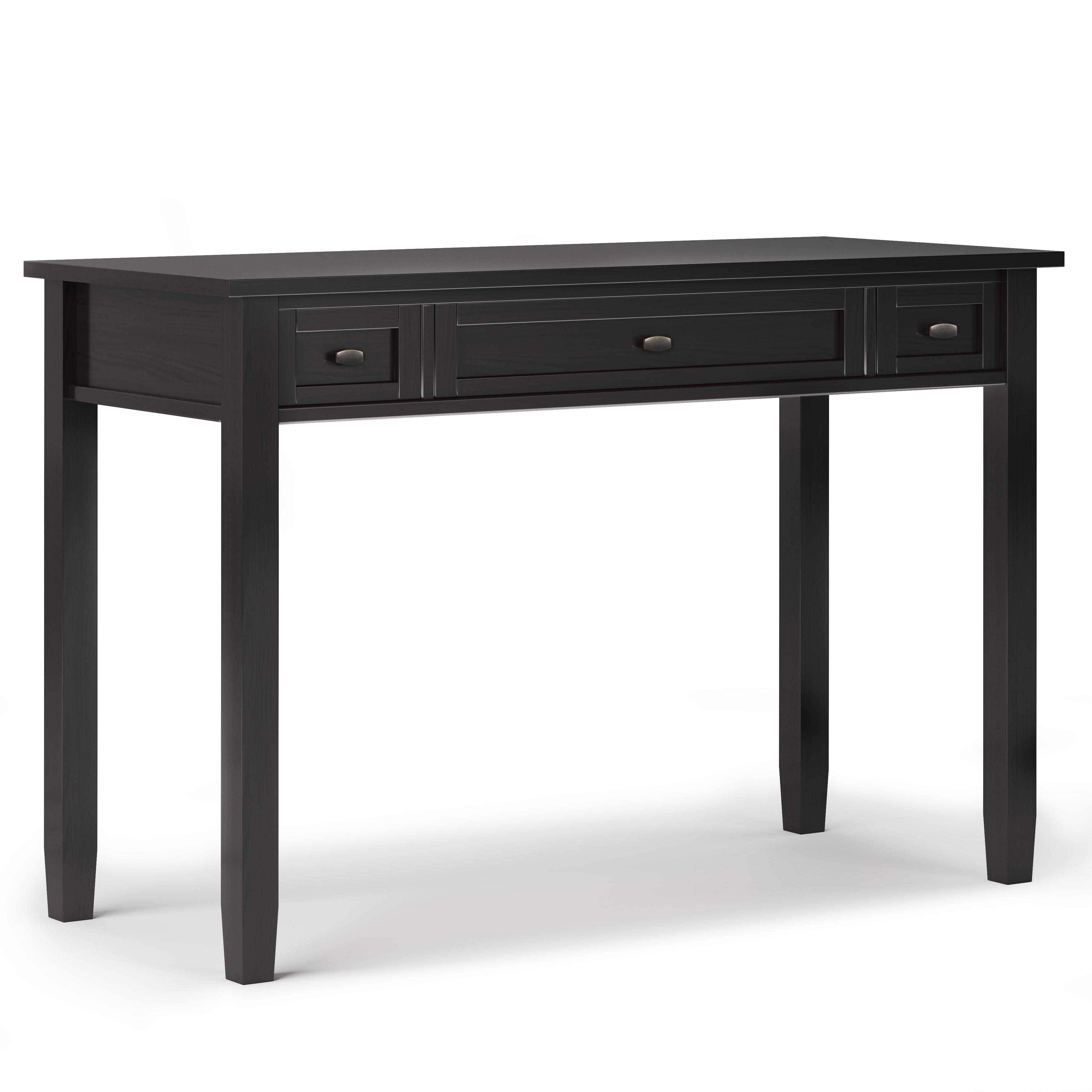 Simpli Home Warm Shaker 48"W Solid Wood Desk, Transitional Style with Keyboard Tray