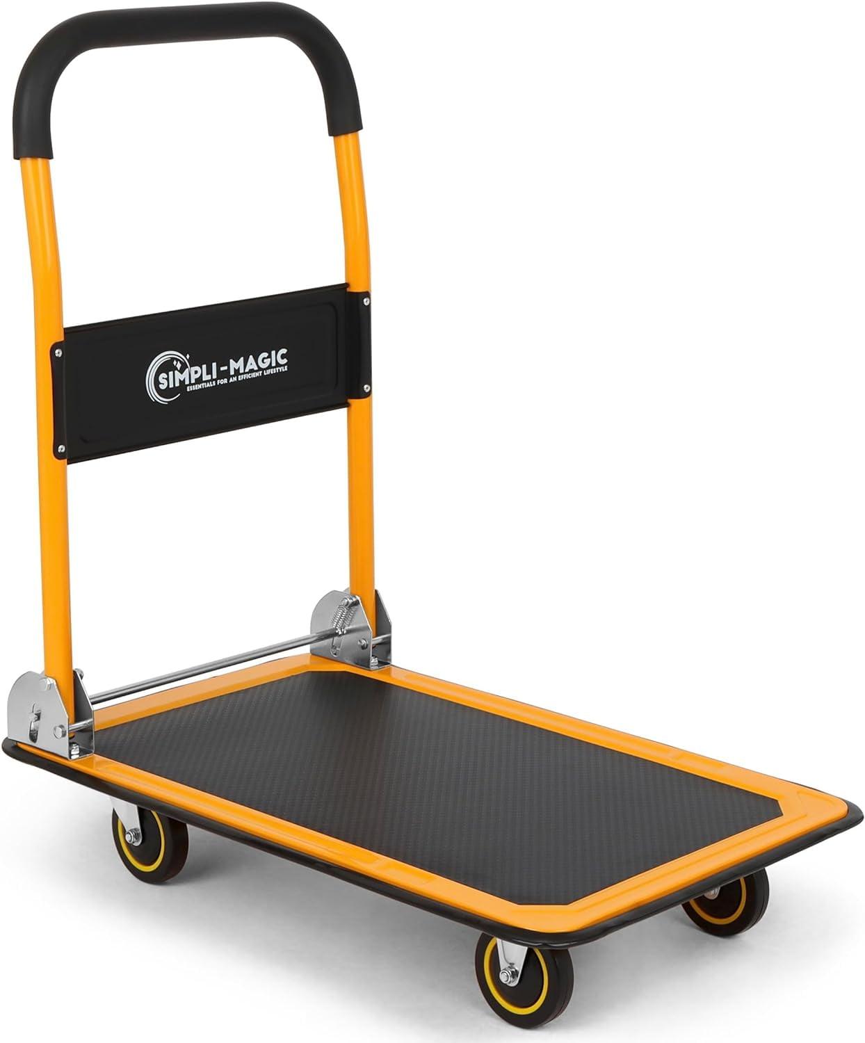 Simpli-Magic Foldable Dolly Push Cart Platform Hand Truck with Swivel Wheels & 440-lb Capacity