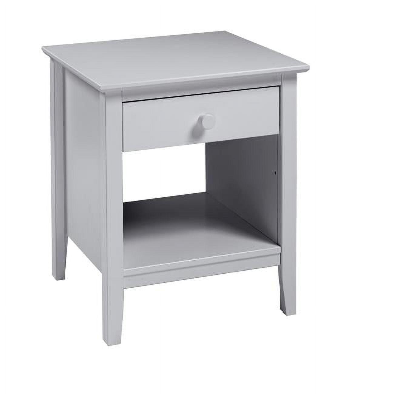 Simplicity Dove Gray Brazilian Pine Nightstand with Drawer