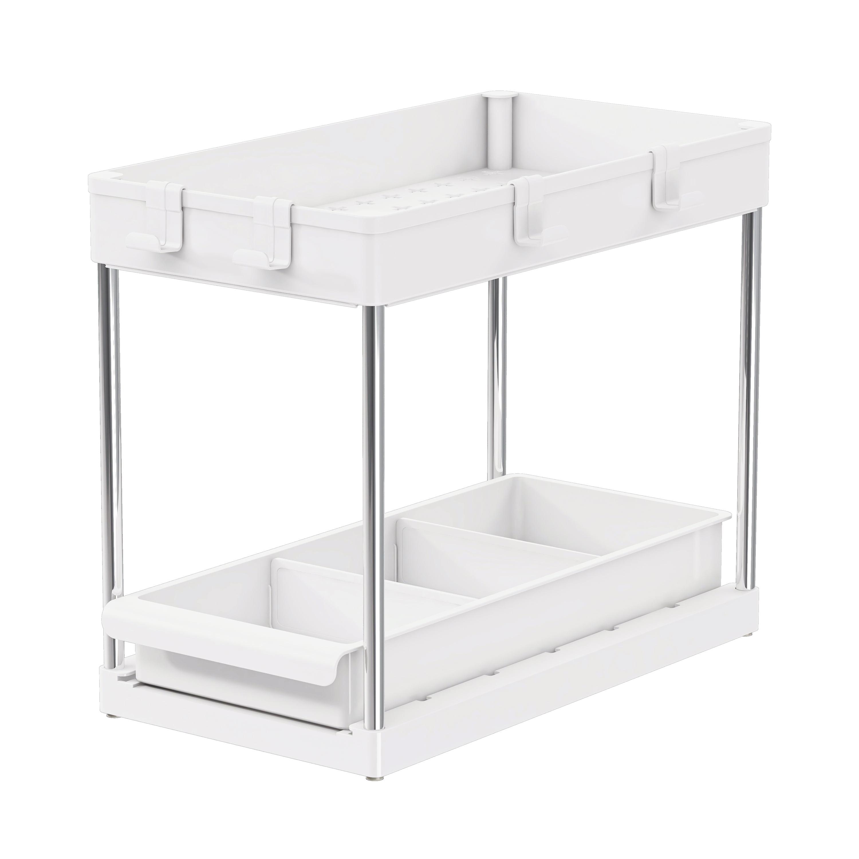 Simplify 2 Tier Sink Organizer with Drawer White