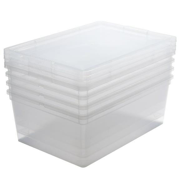 Simplify Simplify 4 Pack Stackable Storage Bins with Lids in Clear
