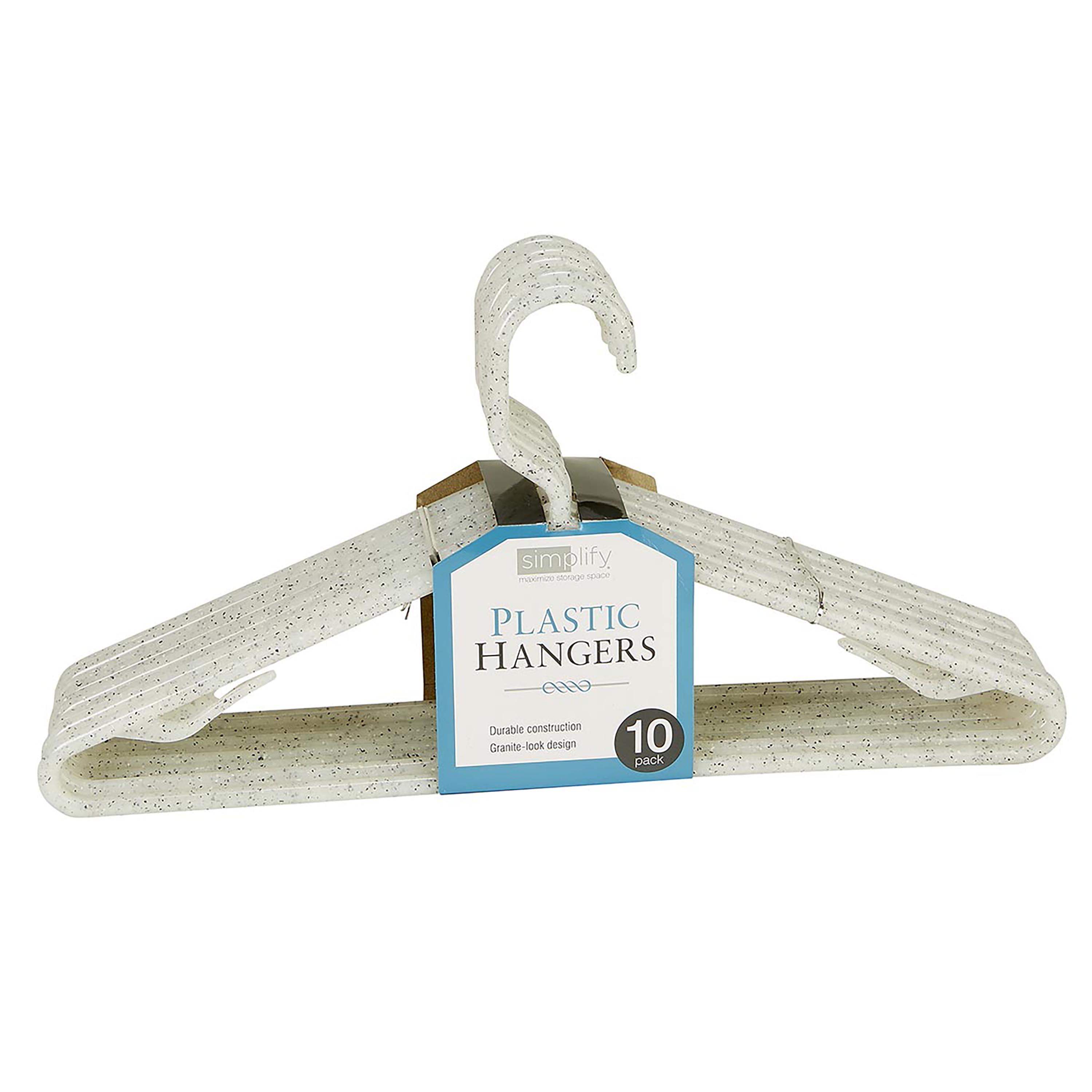 Simplify White Granite Look Plastic Clothes Hangers, 10-Pack