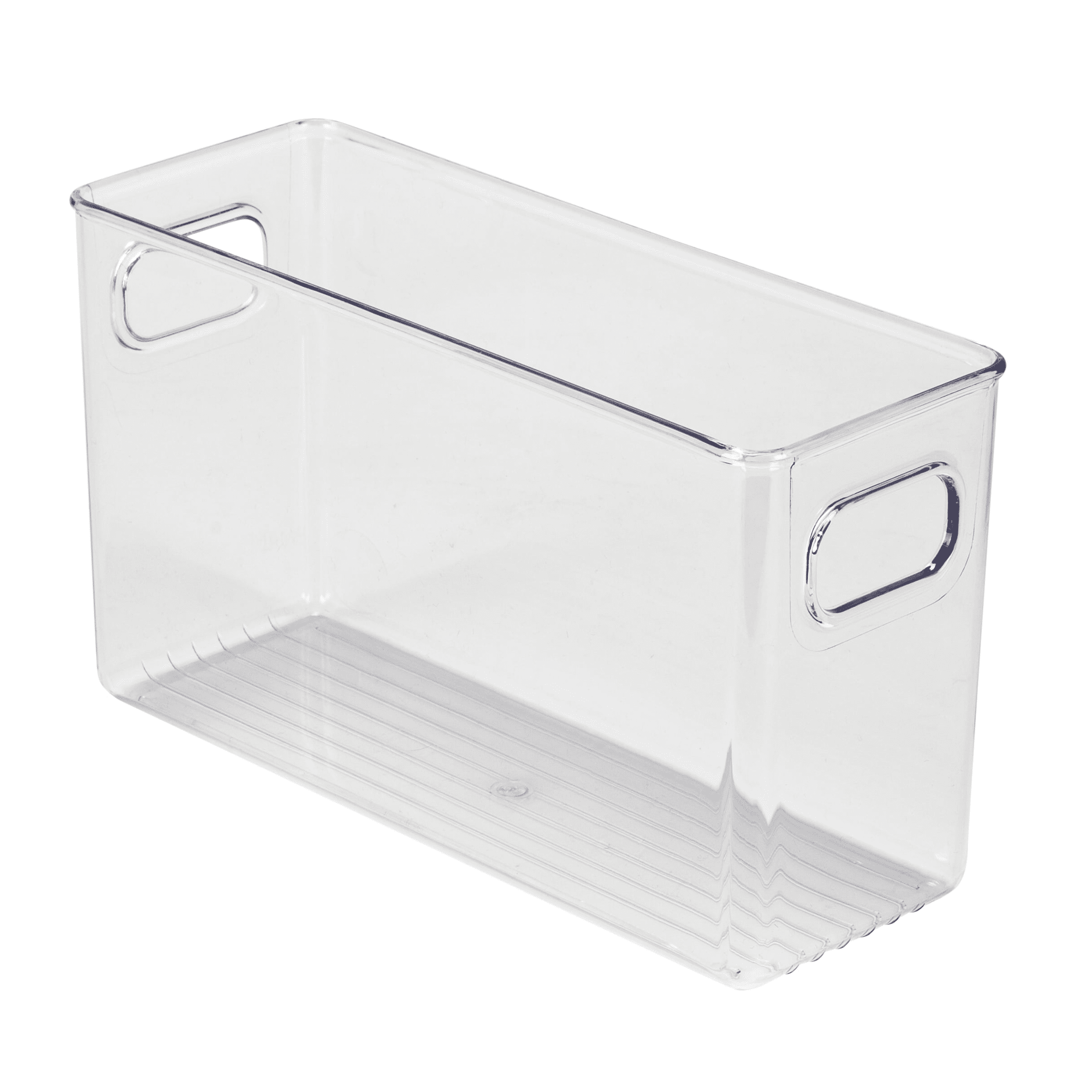 Clear Rectangular Tall Kitchen Storage Bin with Handles