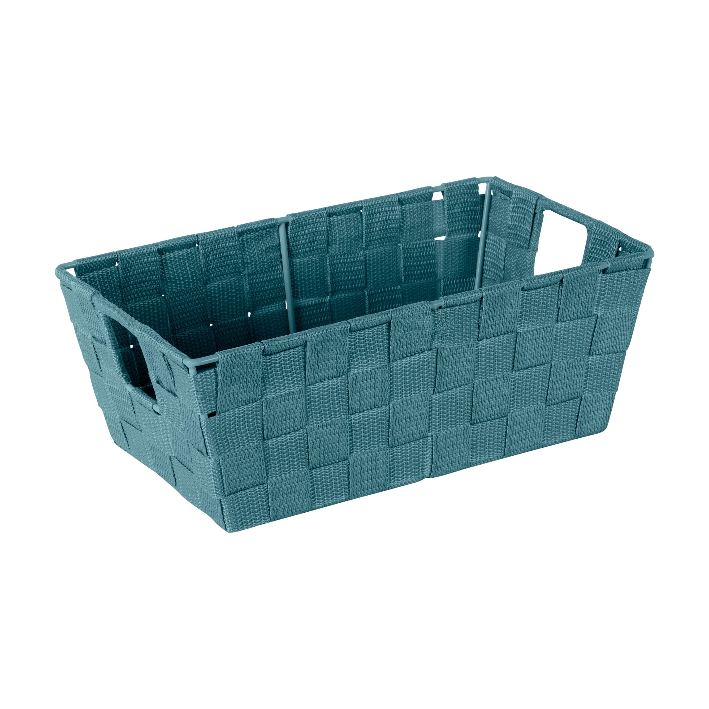 Sapphire Woven Polypropylene Lidded Storage Box with Epoxy Wire Frame
