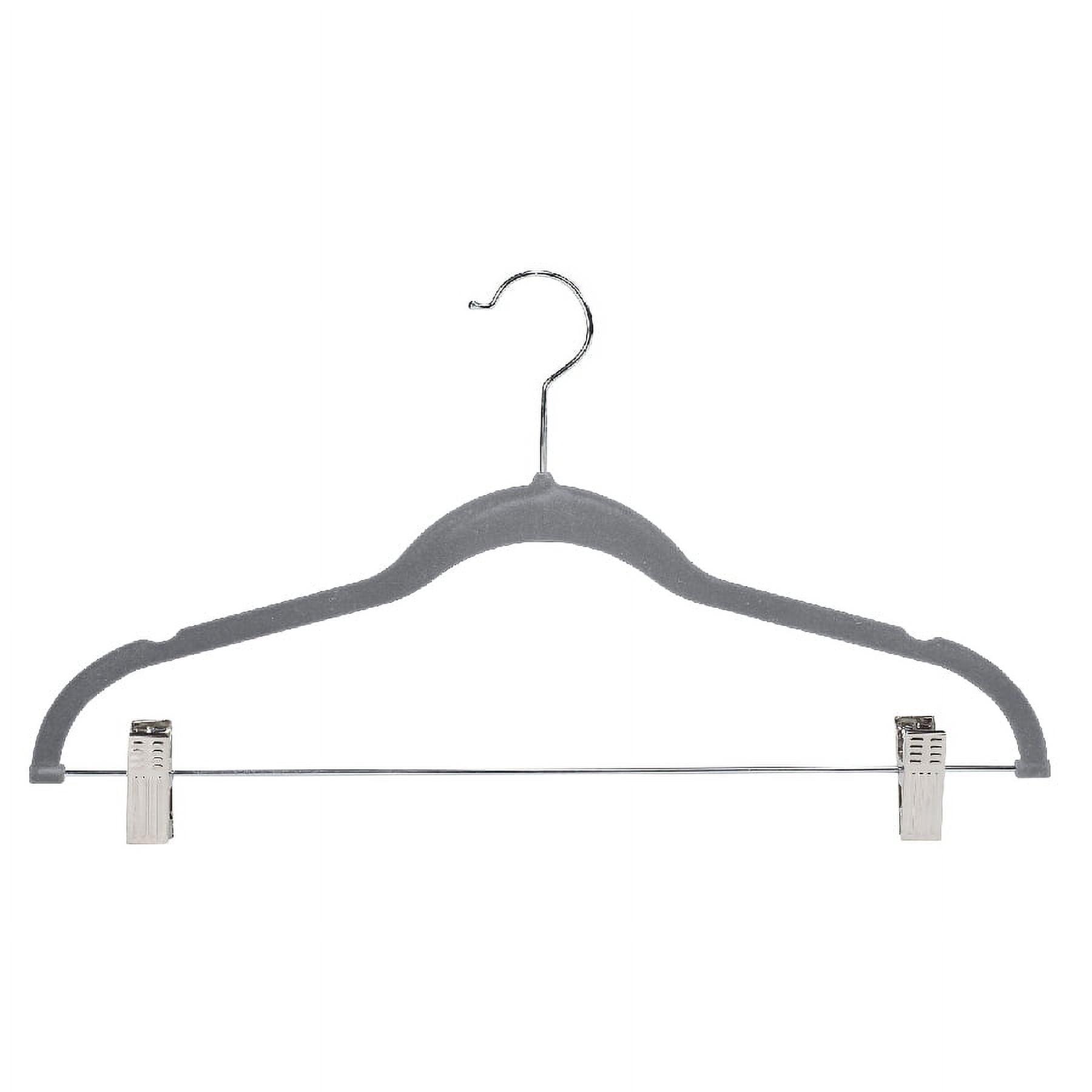 Simplify 6pk Velvet Hangers with Clips Gray