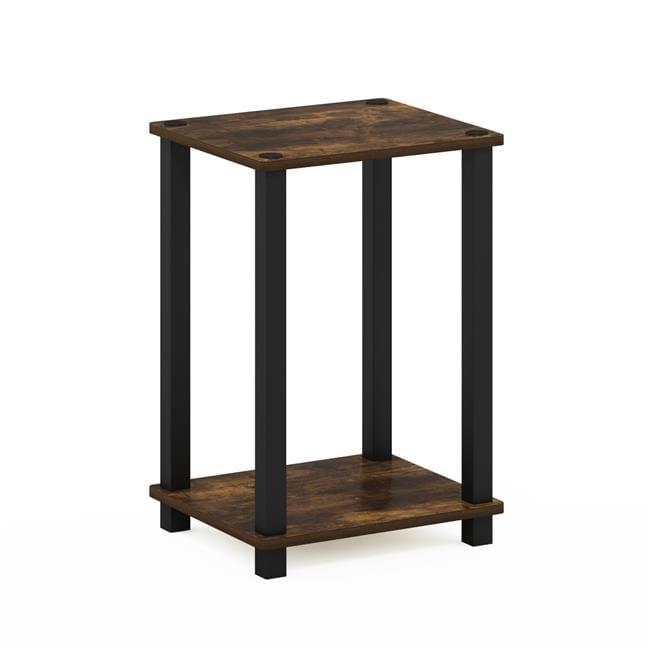 Amber Pine and Black Compact Wood Nightstand
