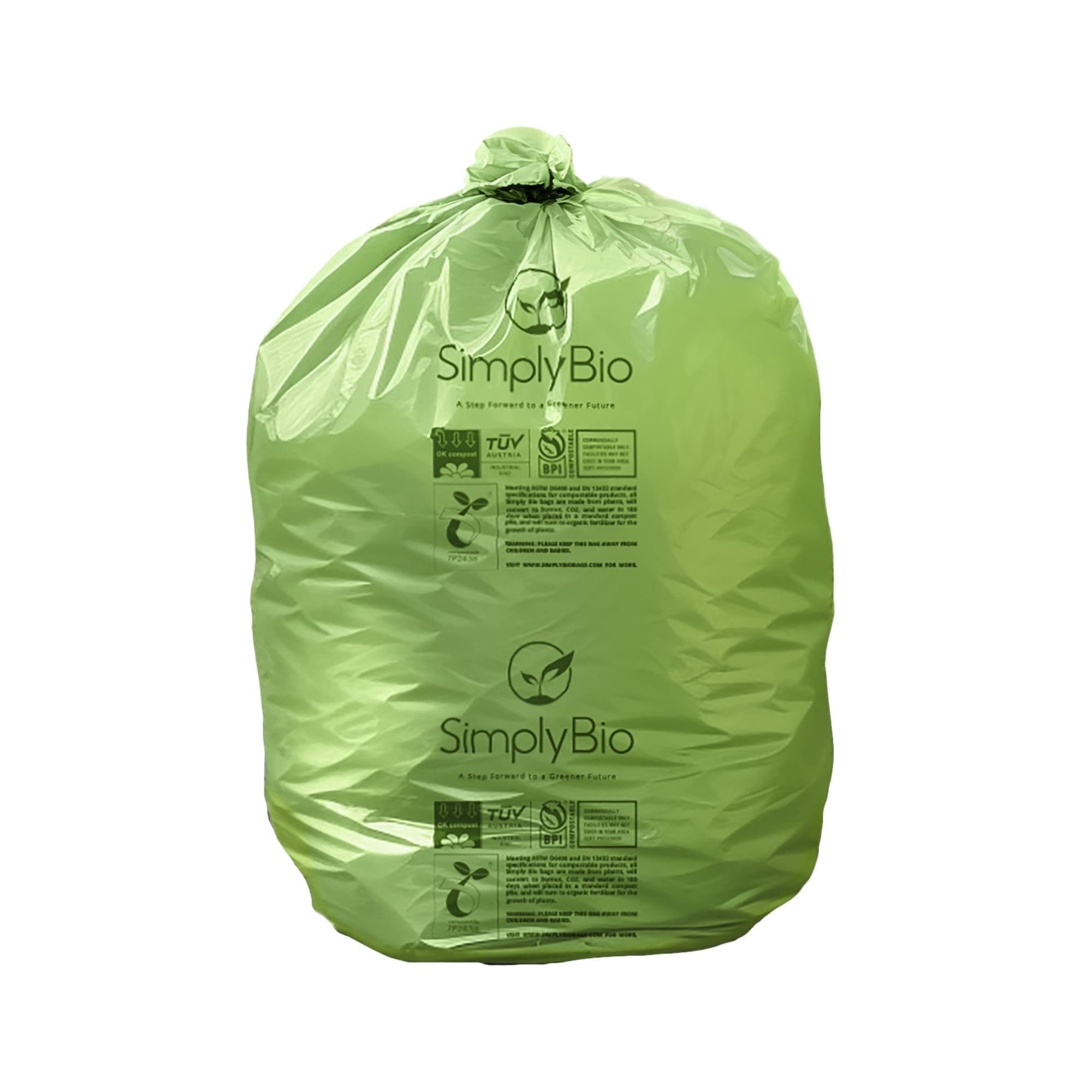 Simply Bio 33 Gallons PLA And PBAT Based Trash Bags - 30 Count