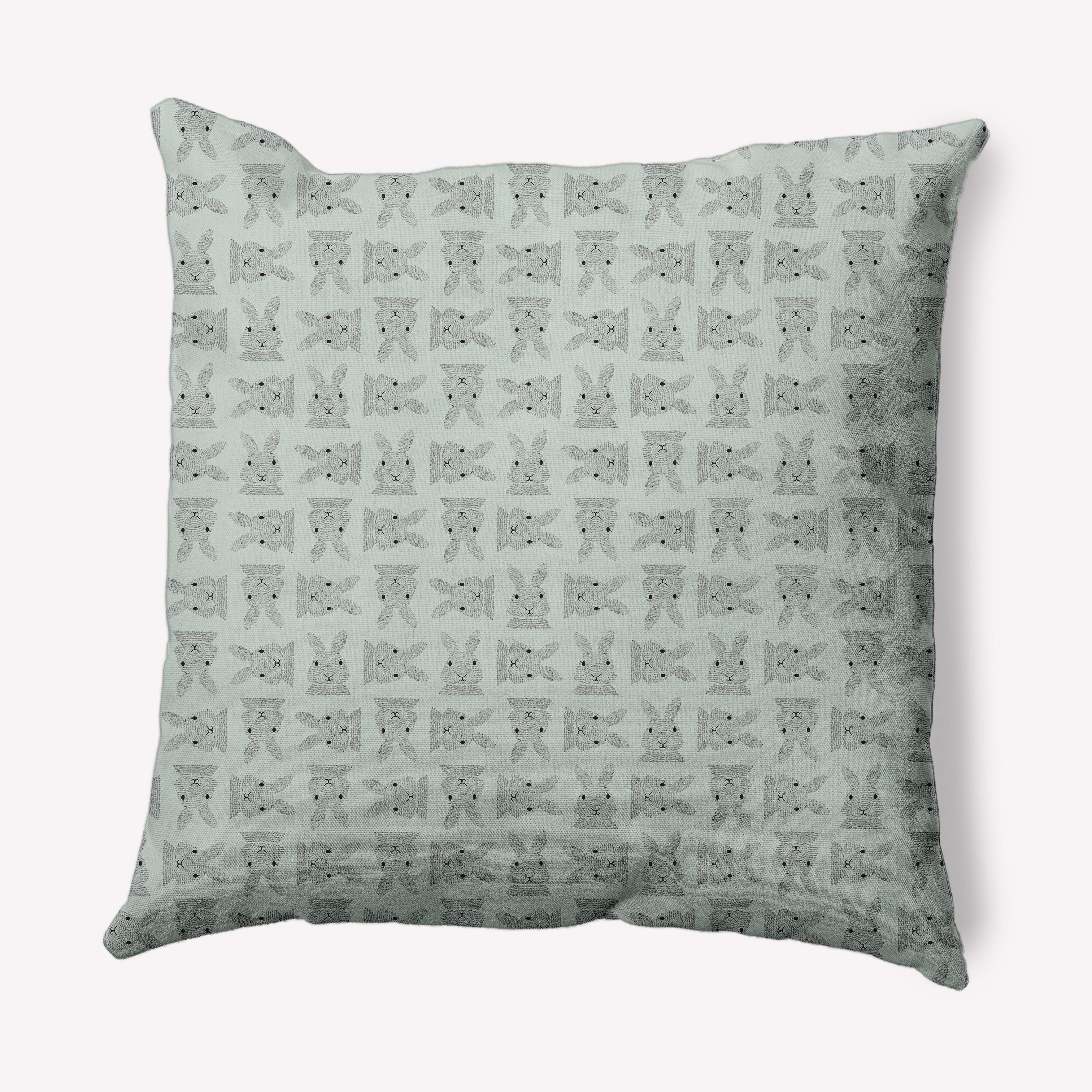 Simply Daisy 16 in x 16 in Green Animal Print Easter Polyester Throw Pillow