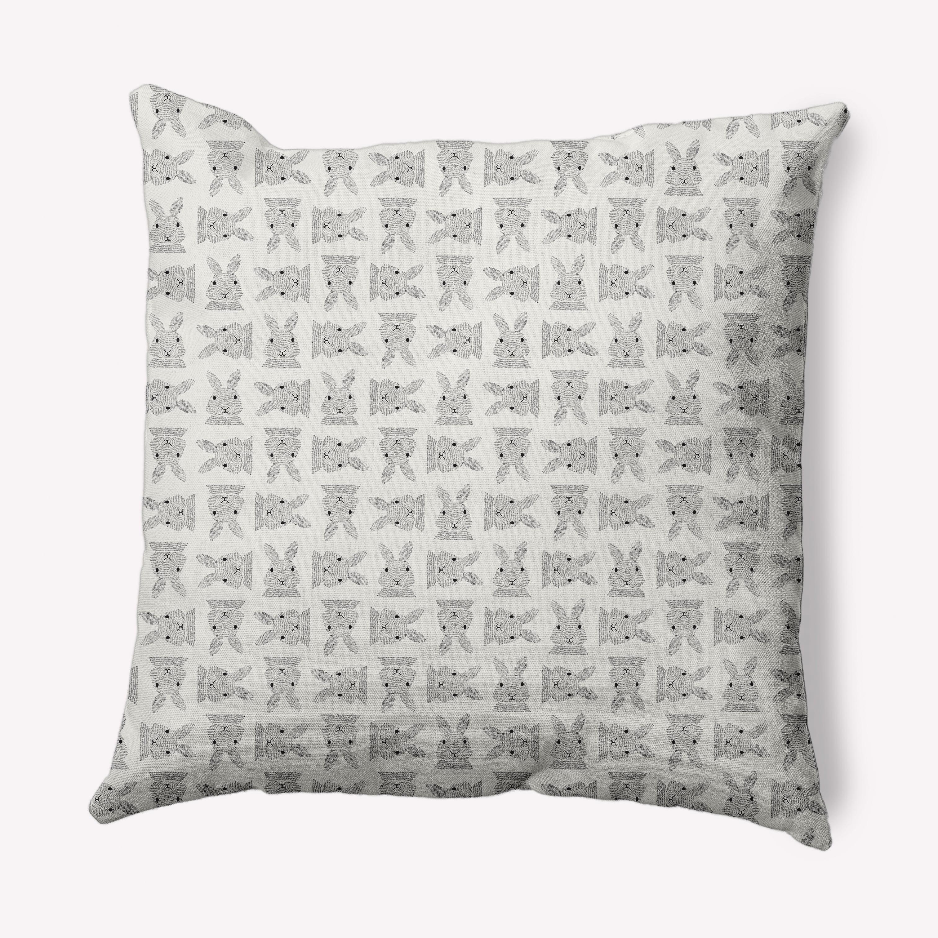 16"x16" Criss Cross Bunnies Easter Square Throw Pillow White - e by design