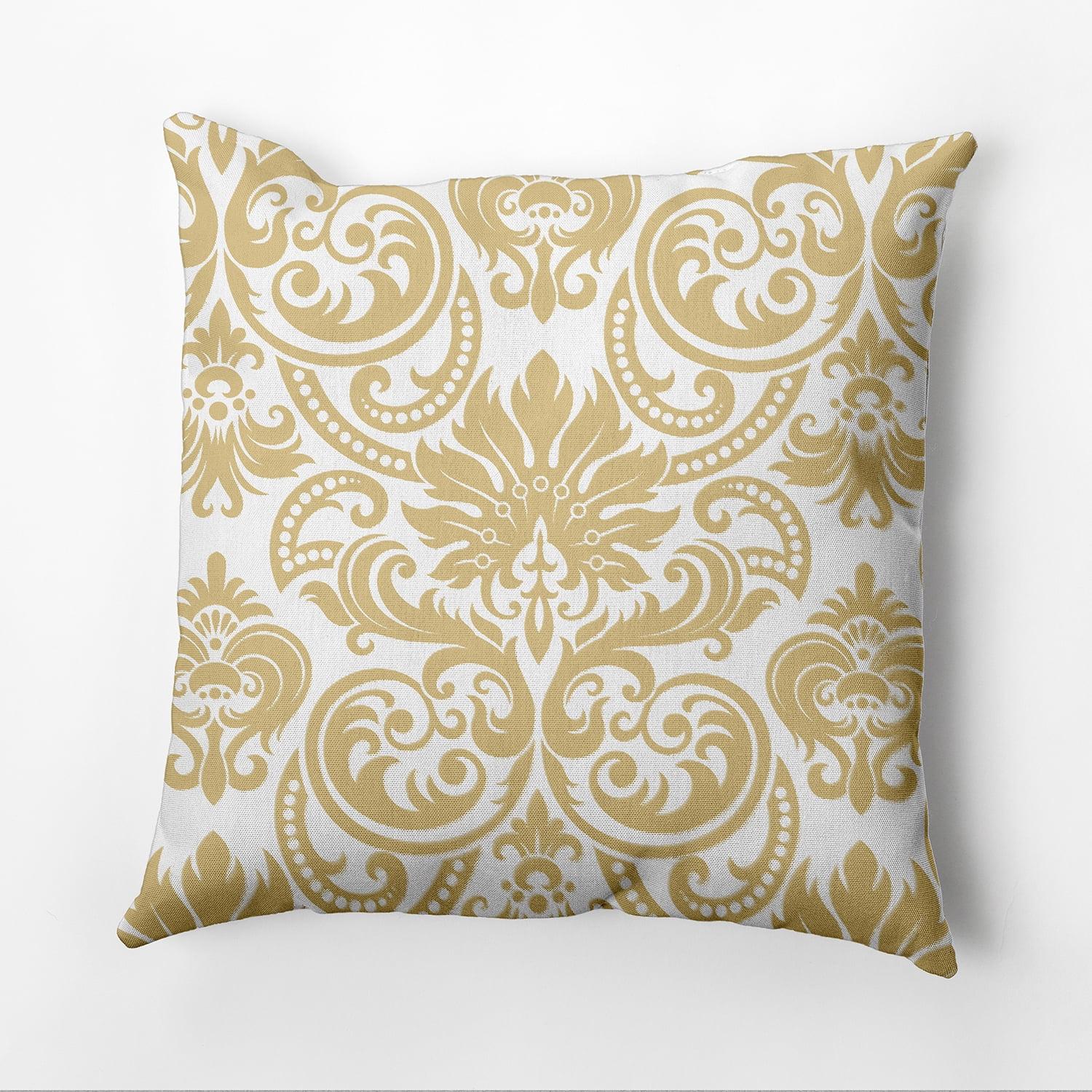 e by design Floral Frolic Damask Indoor/Outdoor Reversible Throw Pillow