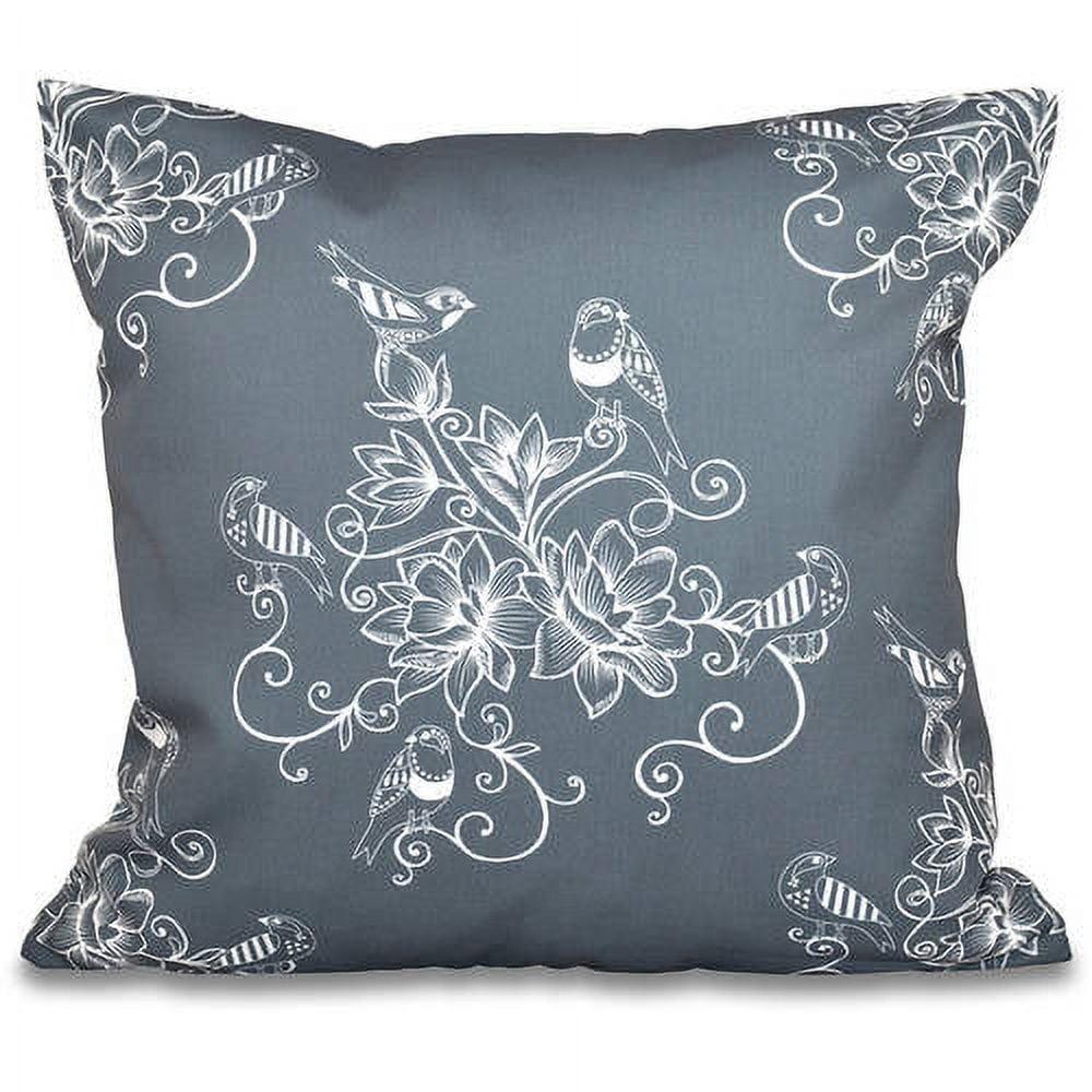 e by design Botanical Blooms Floral Indoor/Outdoor Reversible Throw Pillow