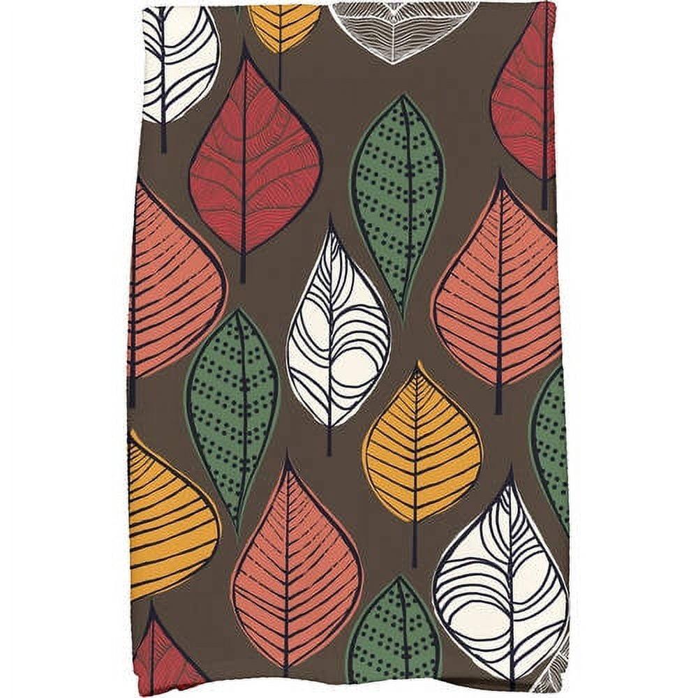 Simply Daisy 18" x 30" Autumn Leaves Floral Print Kitchen Towel