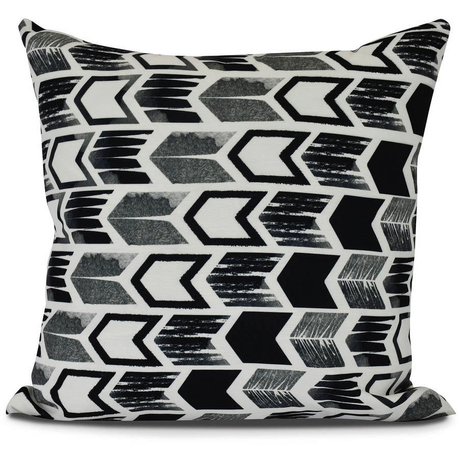 e by design Goals, Gourds, And Gatherings Geometric Indoor/Outdoor Reversible Throw Pillow