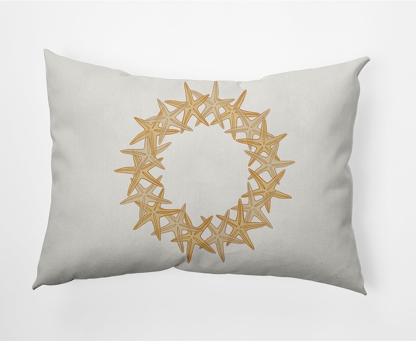 e by design Coastal Christmas Indoor/Outdoor Reversible Throw Pillow