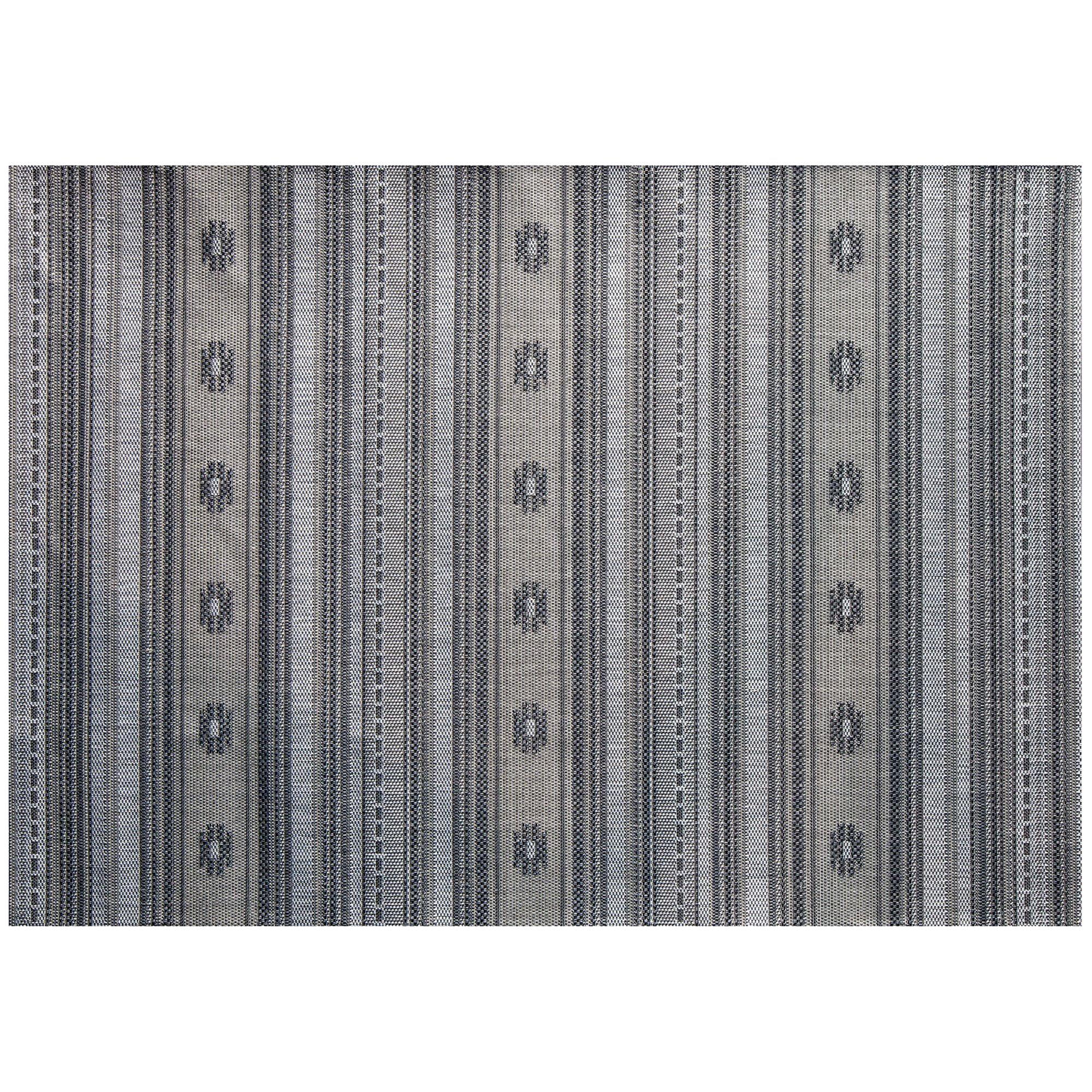 Simply Shade 88" Modern Polypropylene Outdoor Rug in Silverton Slate
