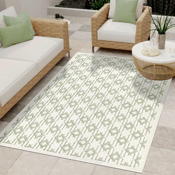 Simply Southern Cottage Minden 5' X 7' Green Geometric Area Rug