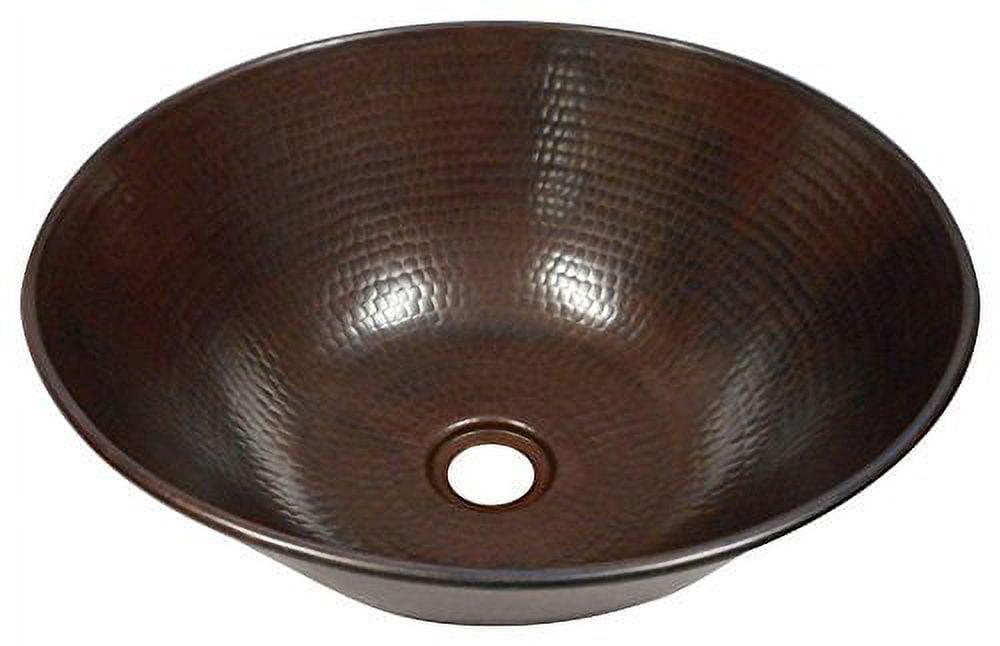 SimplyCopper  12" Round Copper Vessel Bathroom Sink - 12" x 12" x 4.5" - 12" x 12" x 4.5"