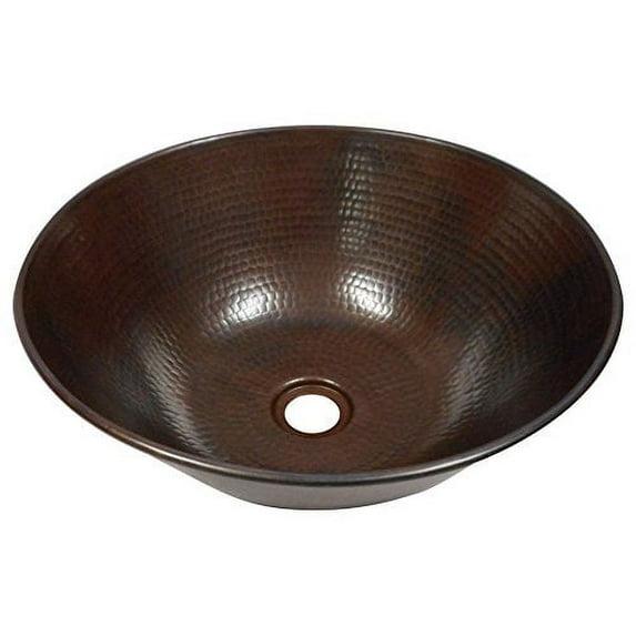 SimplyCopper  12" Round Copper Vessel Bathroom Sink - 12" x 12" x 4.5" - 12" x 12" x 4.5"