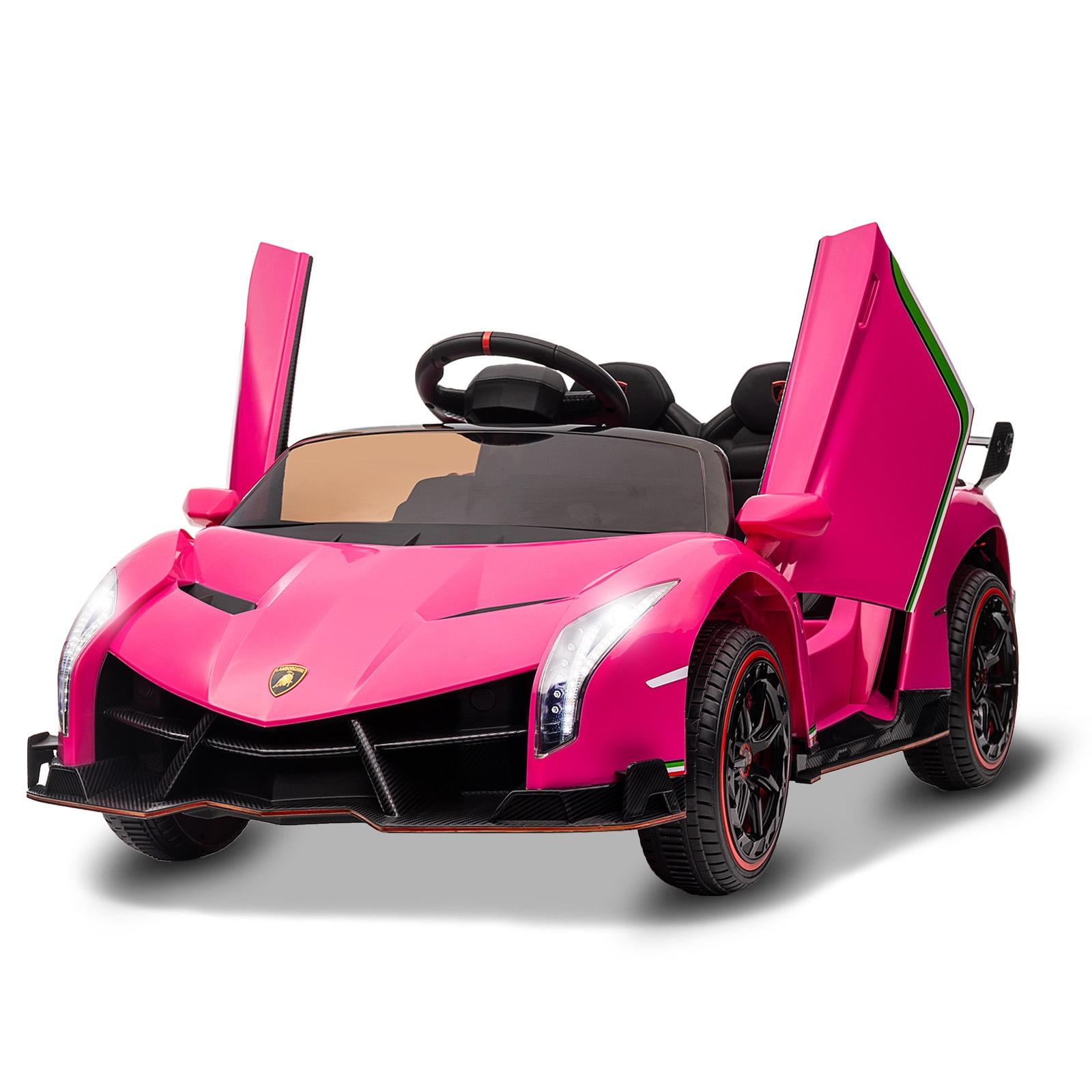 Pink 12V Licensed Lamborghini Veneno Kids Ride-On Car