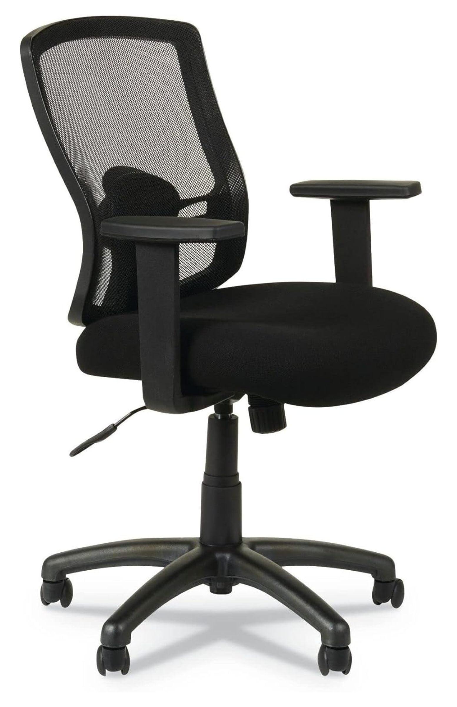 ErgoFlex Mesh Mid-Back Swivel Office Chair with Lumbar Support, Black