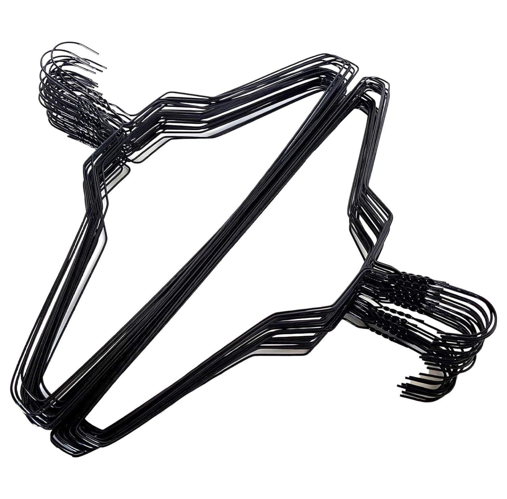 Wire Hangers 18" Standard Clothes Hangers … (50) (Black)