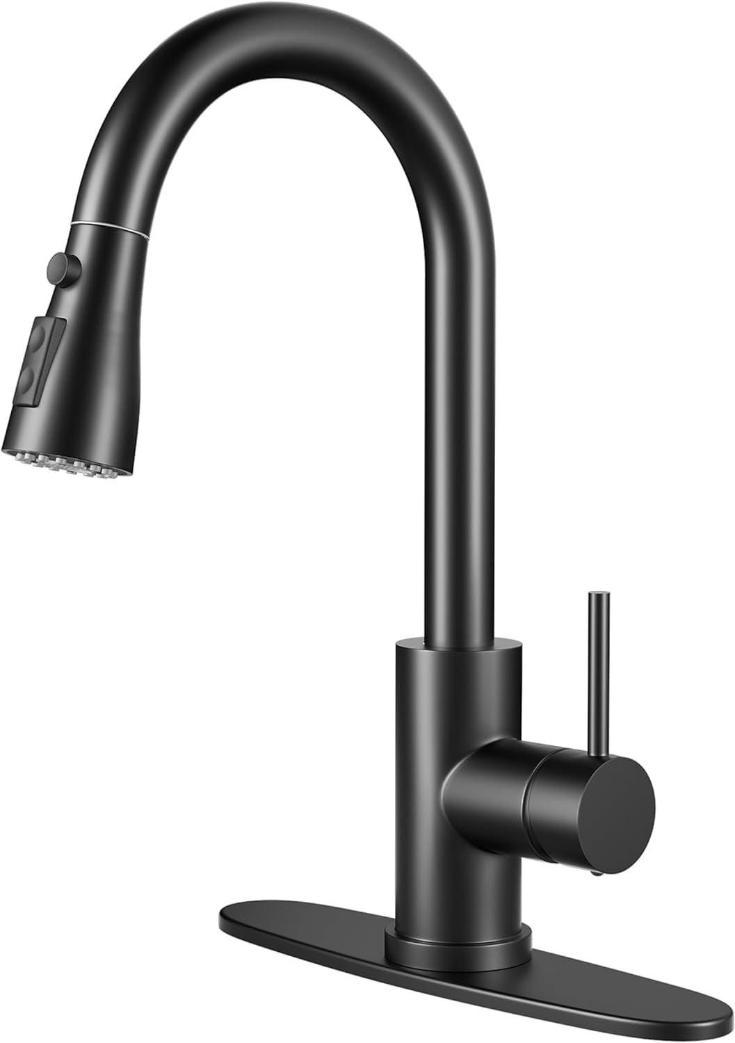 Single Handle High Arc Pull Out Kitchen Faucet,Kitchen Sink Faucets with Pull Down Sprayer