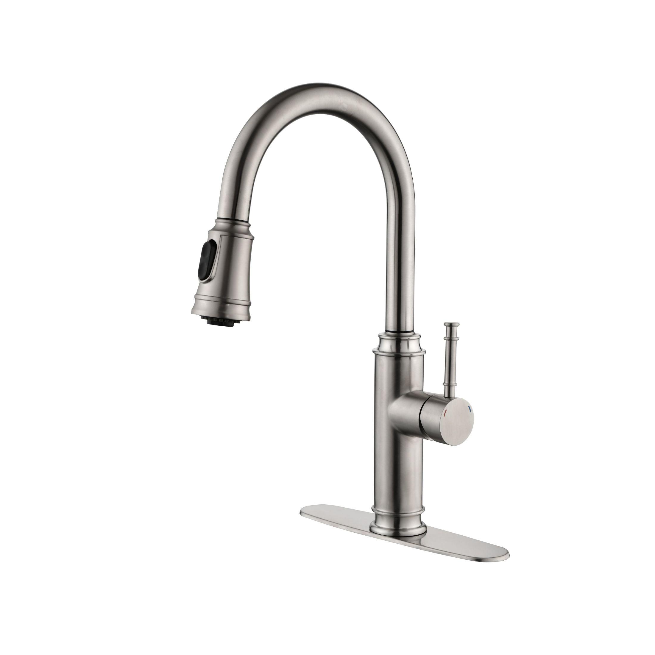 Brushed Nickel Stainless Steel Pull-Out Spray Kitchen Faucet