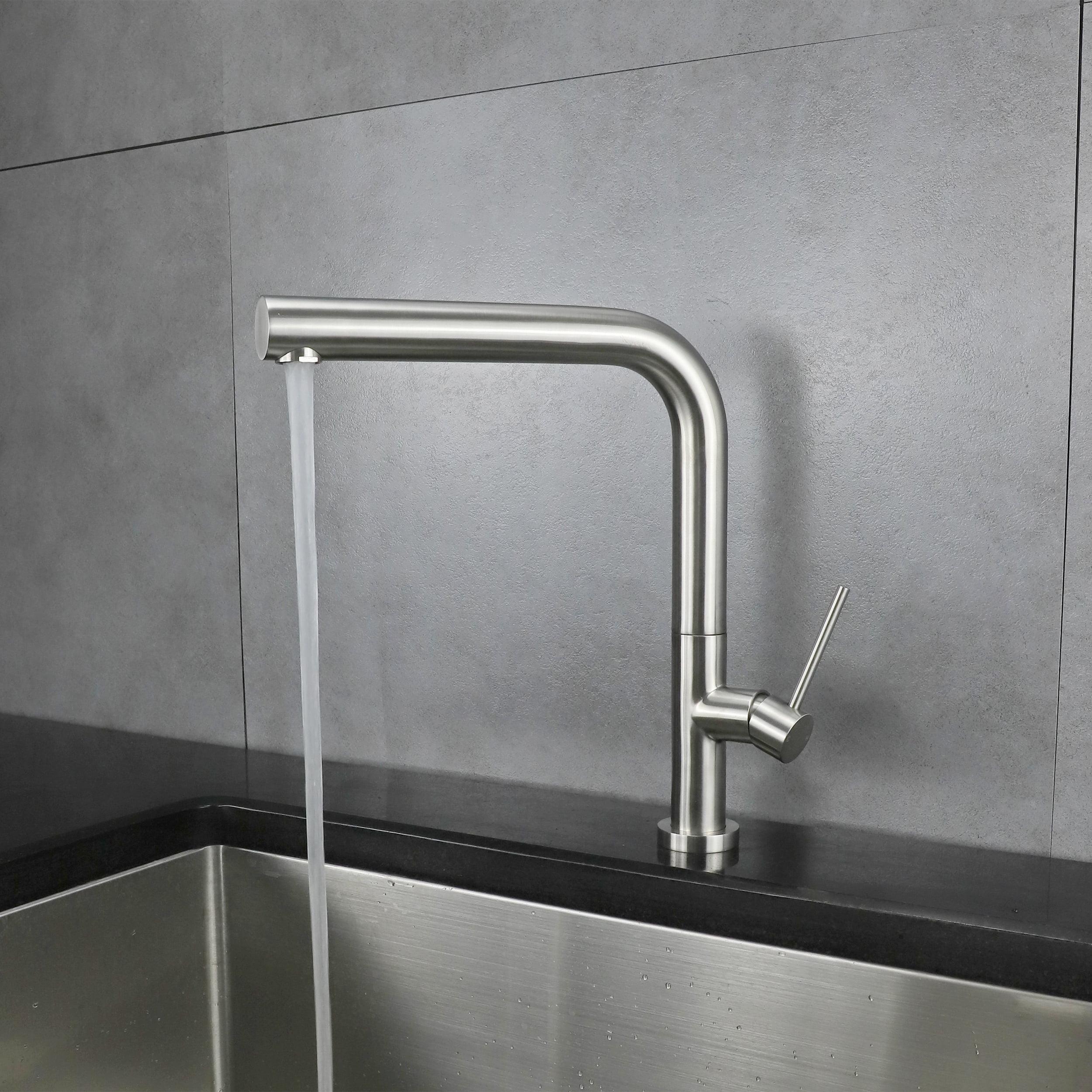 Brushed Nickel Single Handle Modern Kitchen Faucet