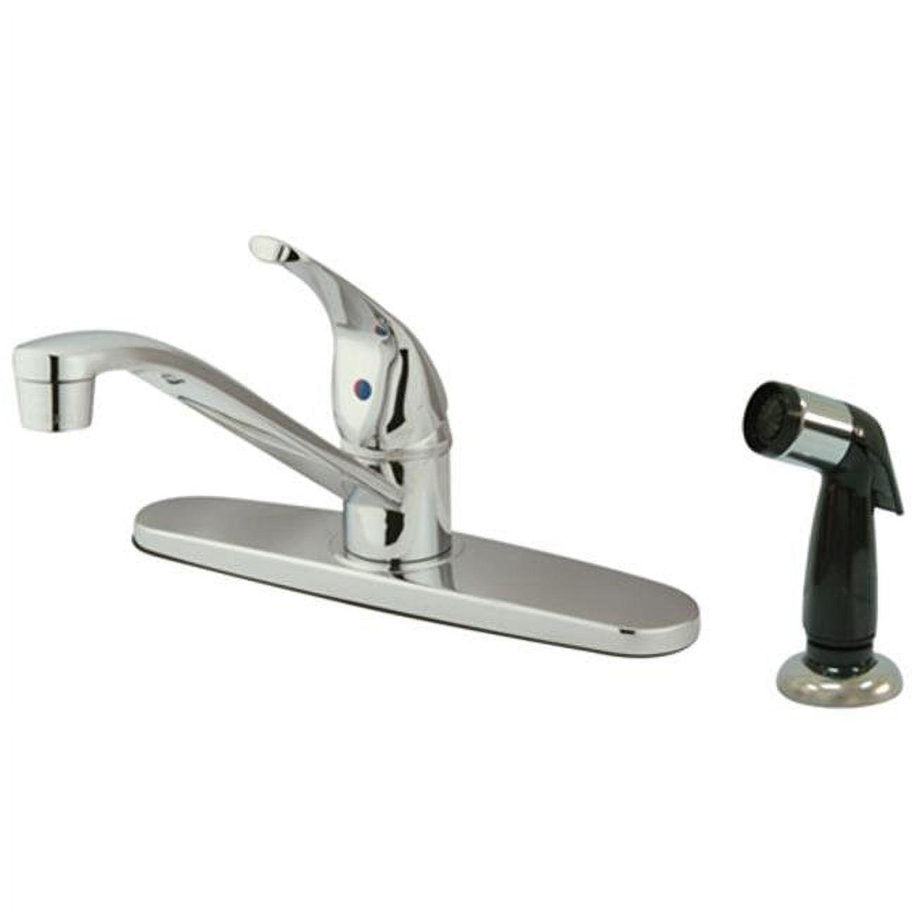 Polished Chrome Single Handle Kitchen Faucet with Side Sprayer