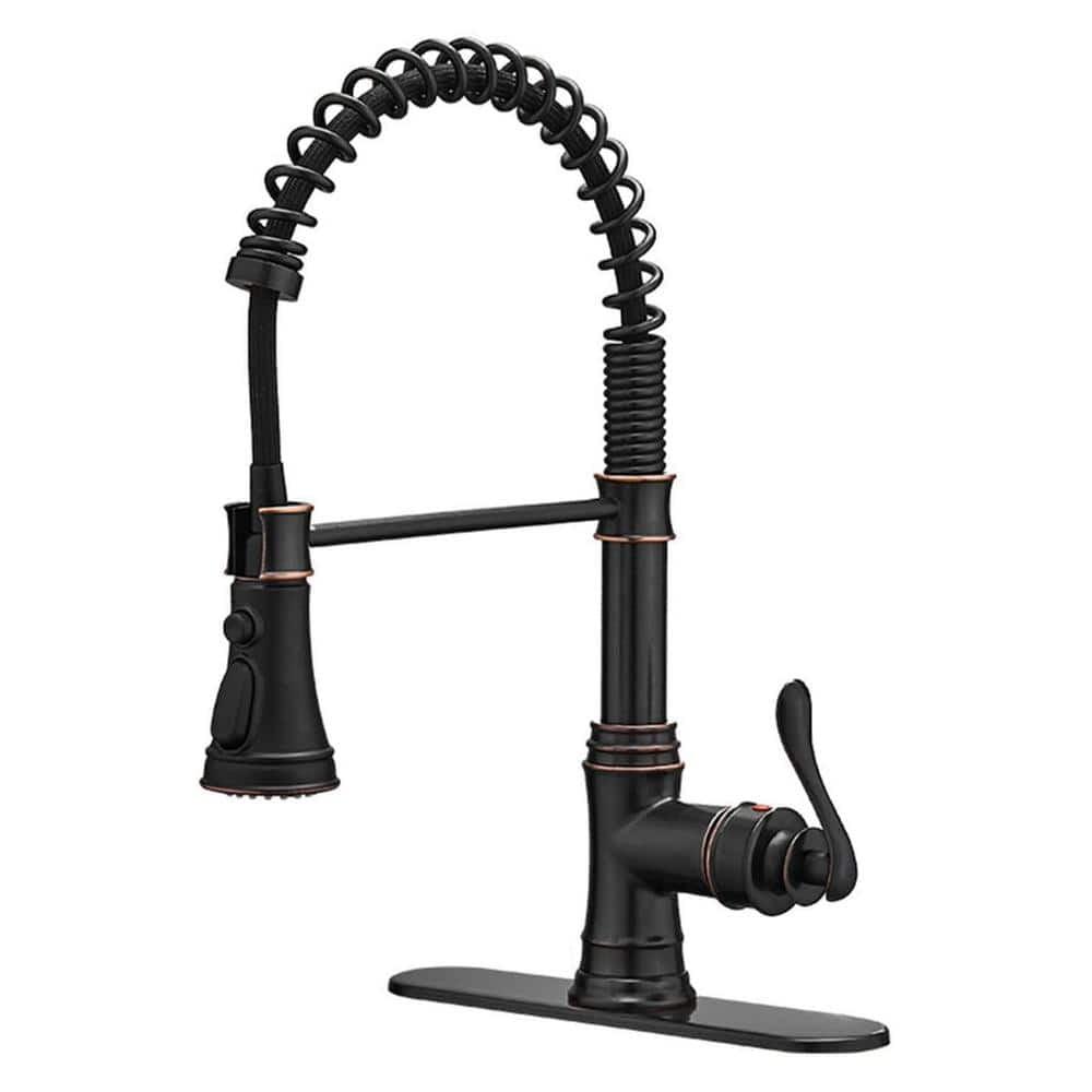 Oil Rubbed Bronze Pull-Down Kitchen Faucet with Spray