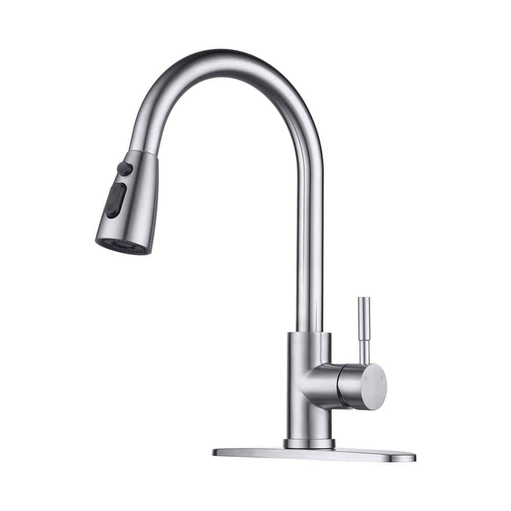 Brushed Nickel Single Handle Pull Down Kitchen Faucet