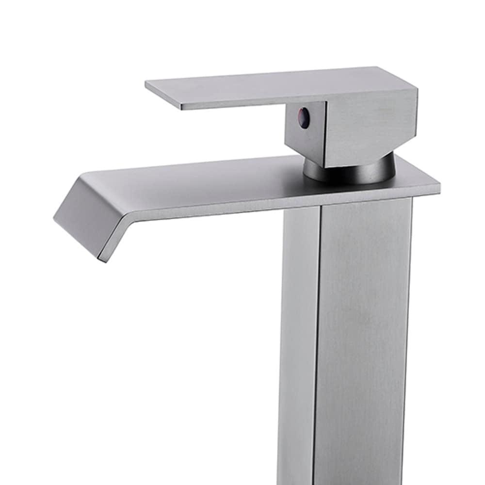 Brushed Nickel Single Handle Waterfall Bathroom Faucet