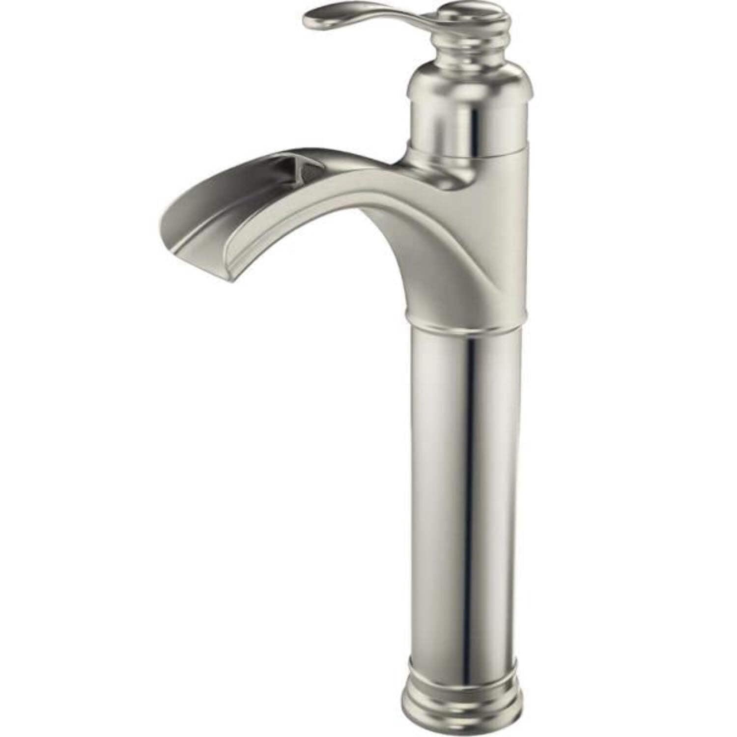 Brushed Nickel Single Handle High Arc Vessel Faucet