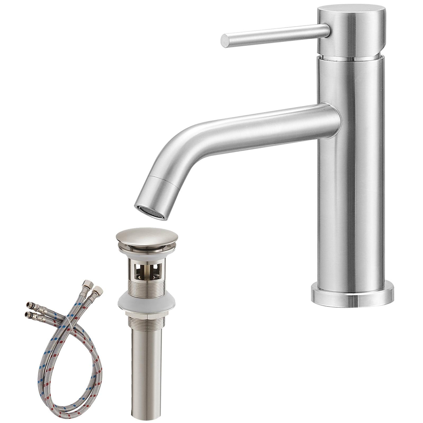 Single Hole Single-Handle Bathroom Faucet in Brushed Nickel