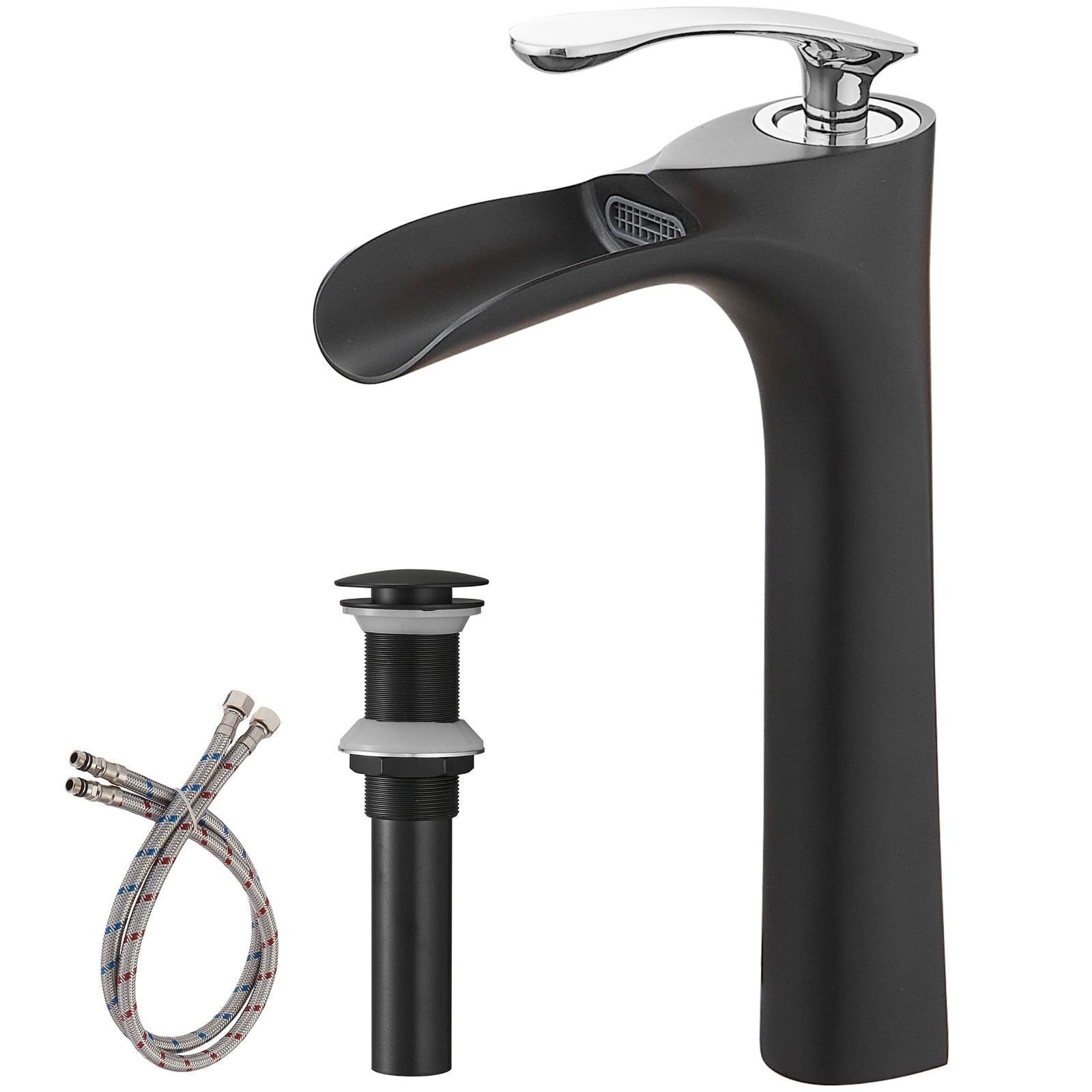 BWE Single Hole Single Handle Bathroom Vessel Sink Faucet With Pop Up Drain Without Overflow