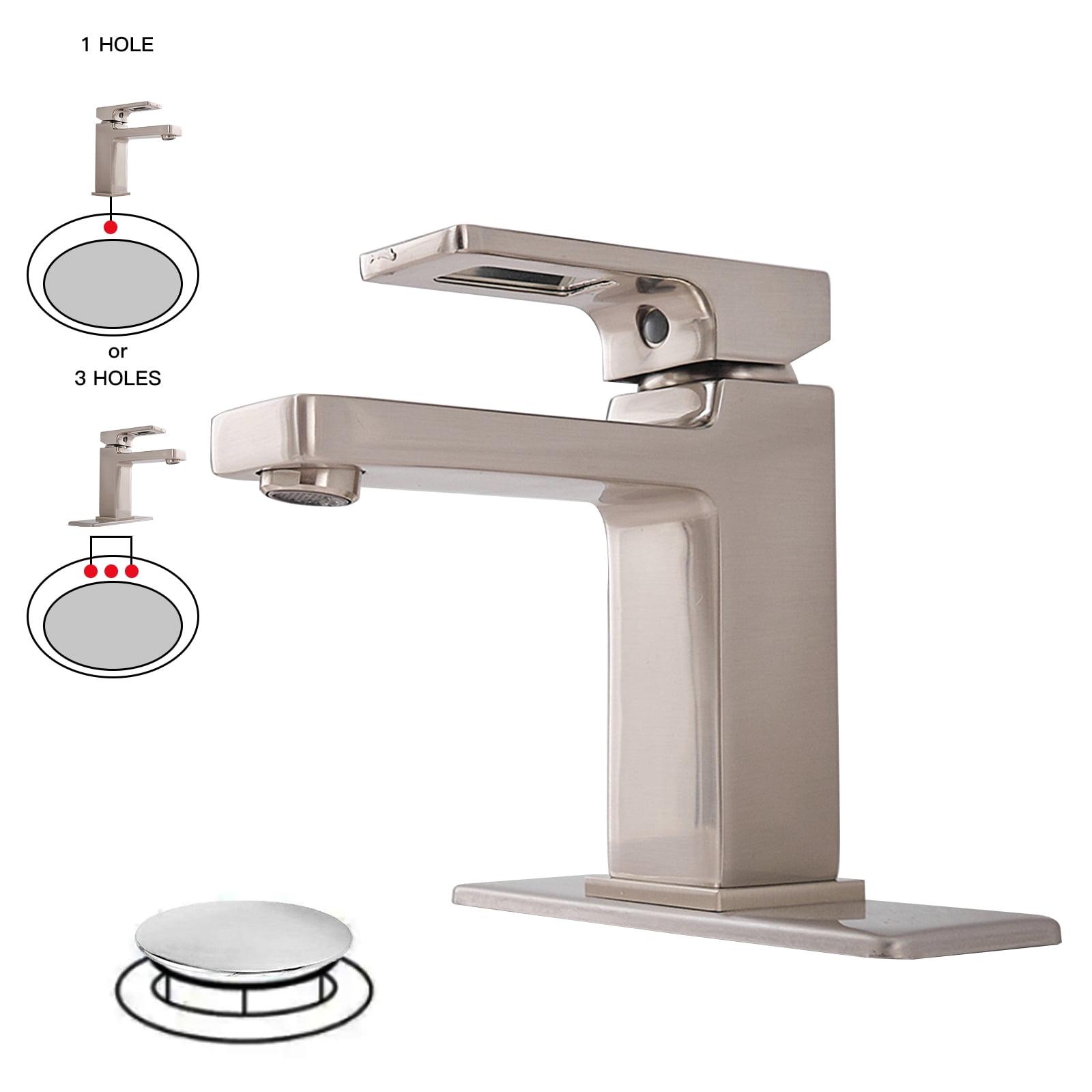 Single-Hole Single-handle Bathroom Faucet with Drain Assembly