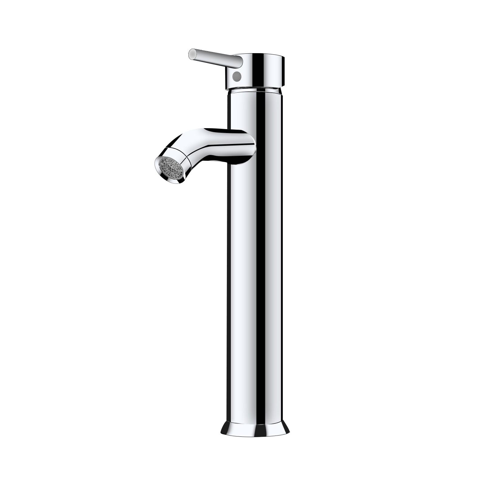 Polished Chrome Single-Handle Vessel Sink Faucet with Drain Assembly